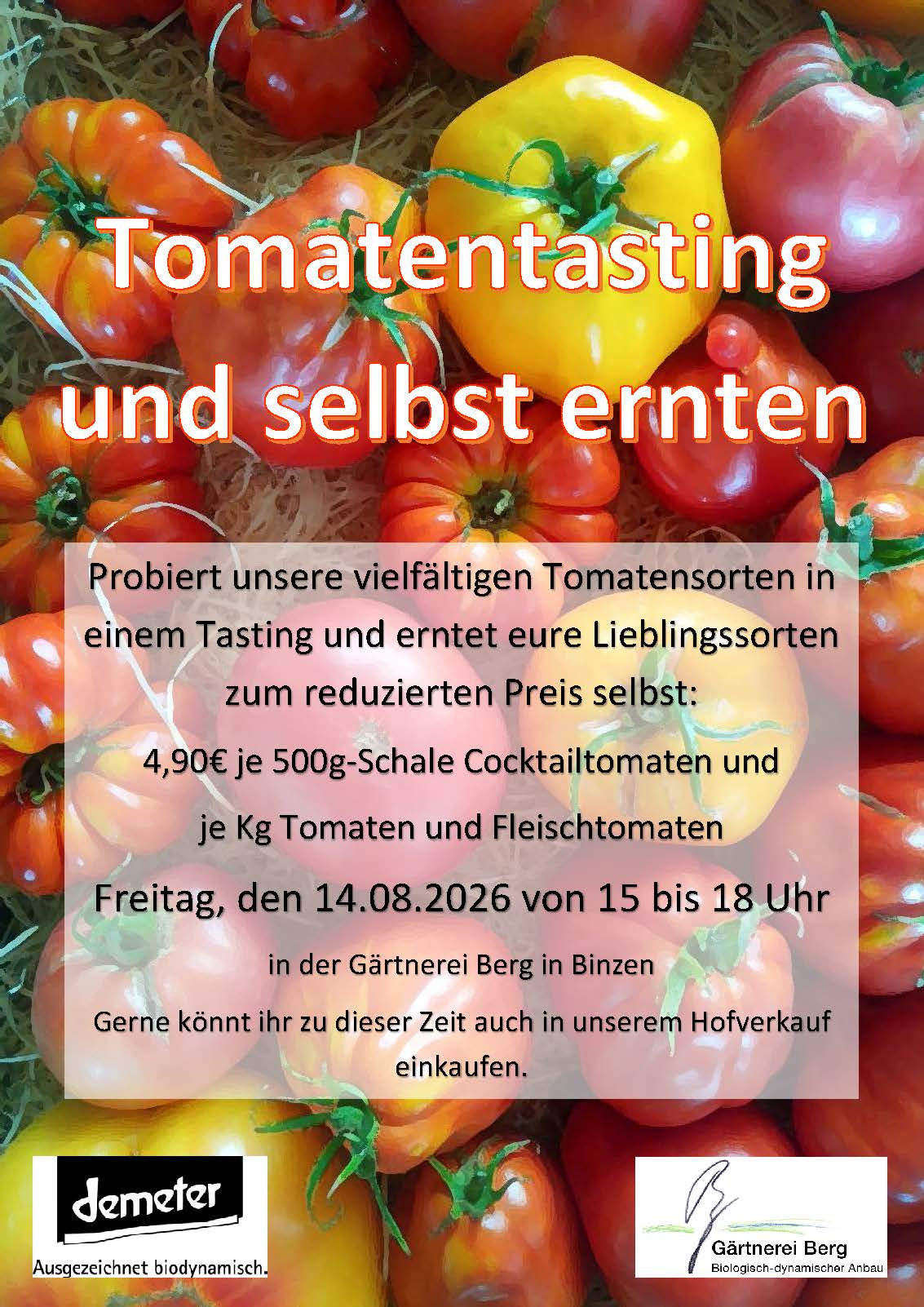 Tomatenevent - Tasting und selbst ernten